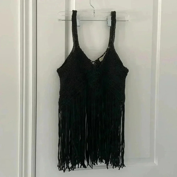 Urban Outfitters Tops - Fringe Black Top